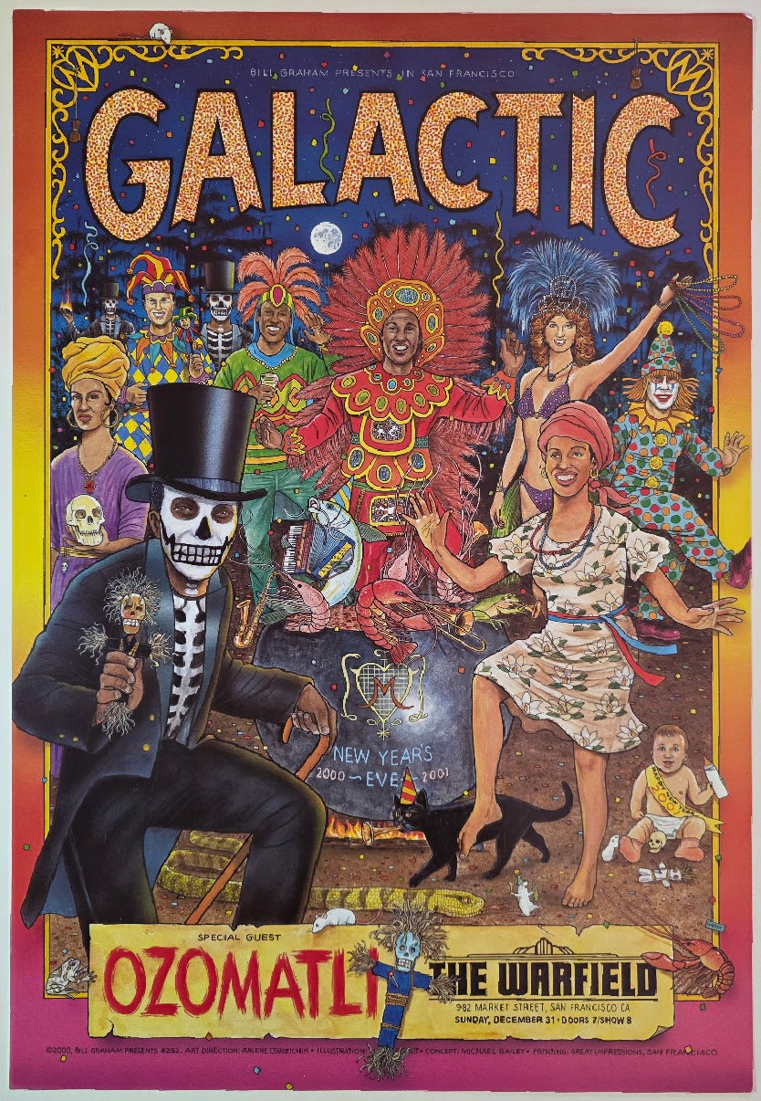 Galactic, Ozomatli, The Warfield by Harry Rossit - December 31, 2000 - Gig Print