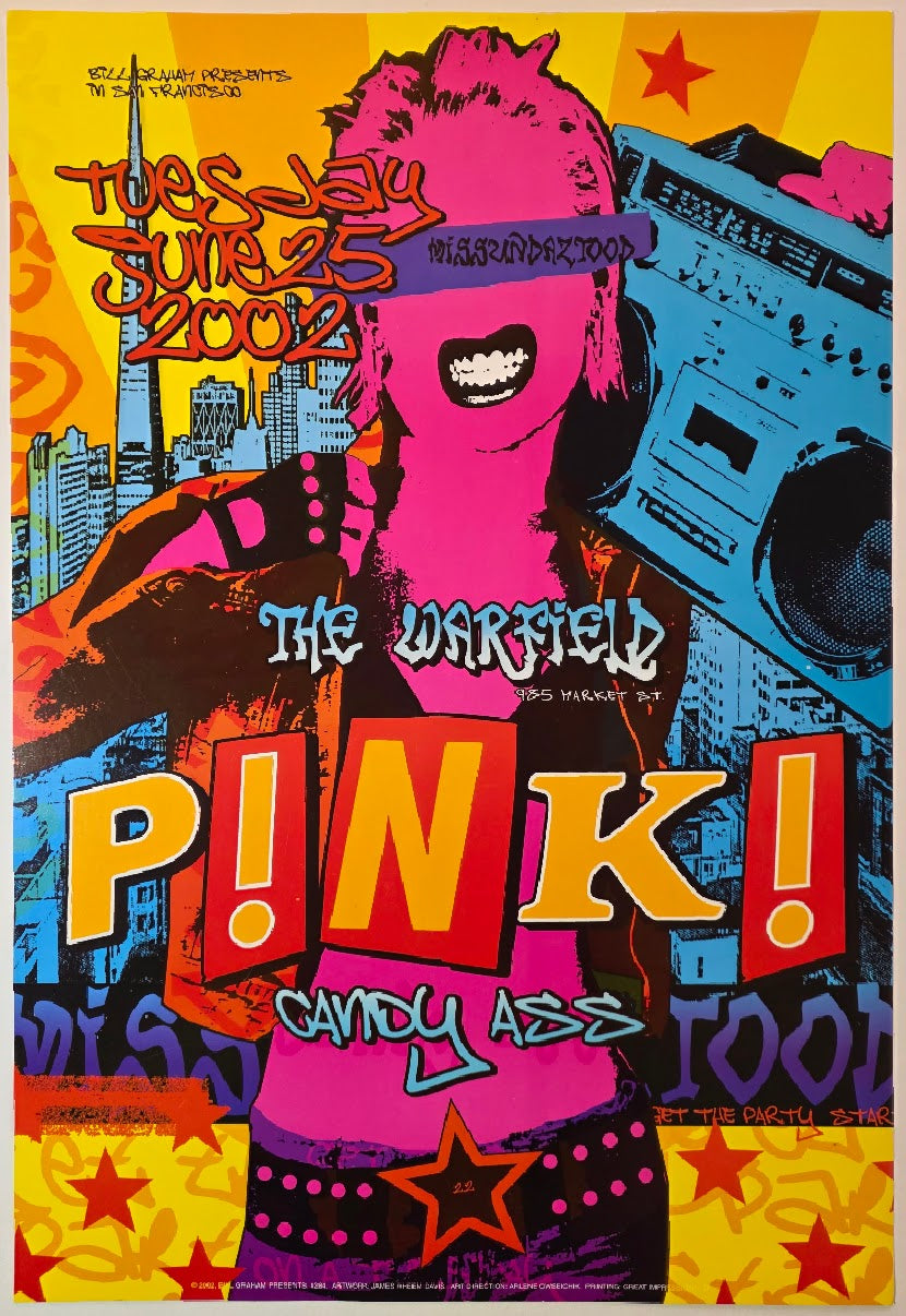 Pink, Missundaztood, Candy Ass, The Warfield by James Rheem - June 25, 2002 - Gig Print