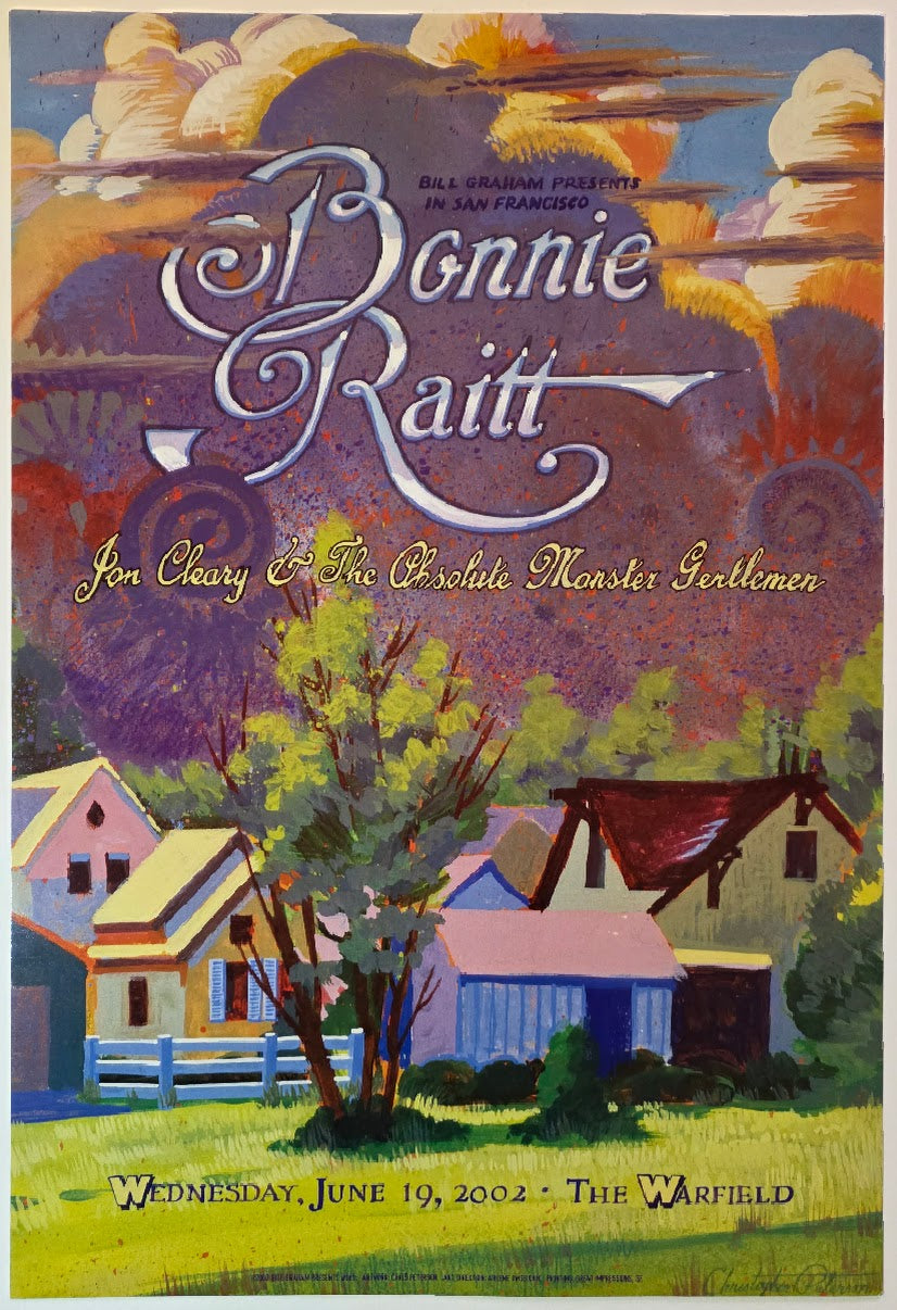 Bonnie Raitt, Jon Cleary & The Absolute Monster Gentlemen, The Warfield by Christopher Peterson - June 19, 2002 - Gig Print
