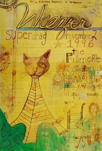 F245 Weezer, The Fillmore by Joel Elrod - November 2, 1996 - San Francisco, Fillmore Gig Print